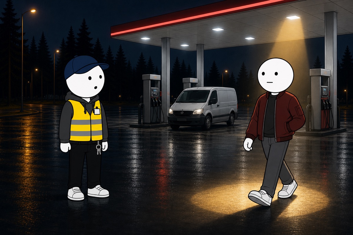 Un nouveau personnage entre dans la lumière, à côté de Théo, à la station.